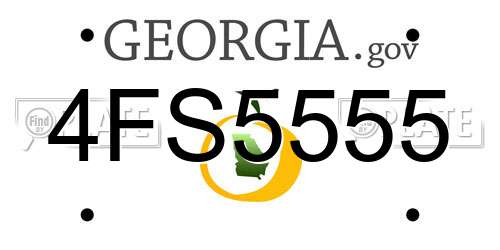 4FS5555 Georgia License Plate