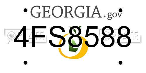 4FS8588 Georgia License Plate