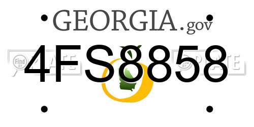 4FS8858 Georgia License Plate