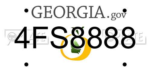 4FS8888 Georgia License Plate