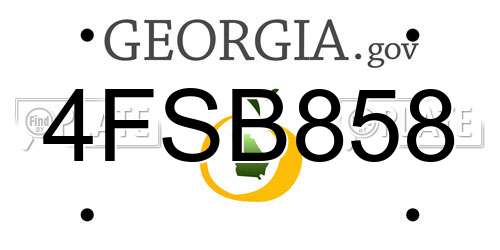 4FSB858 Georgia License Plate