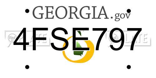 4FSE797 Georgia License Plate