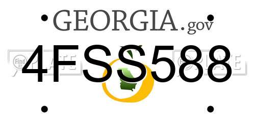 4FSS588 Georgia License Plate