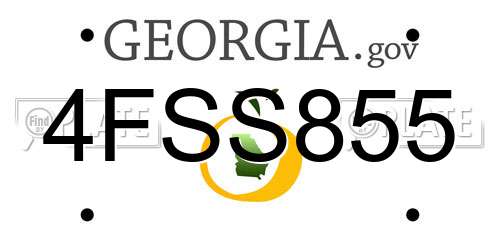 4FSS855 Georgia License Plate