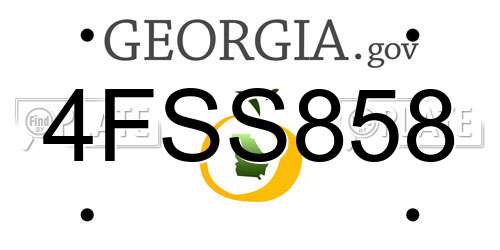 4FSS858 Georgia License Plate