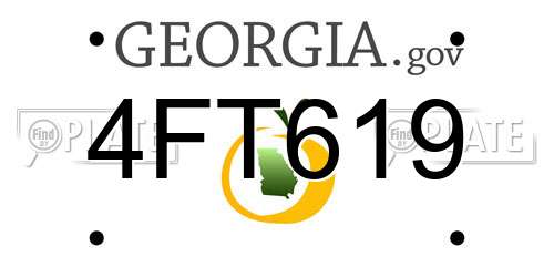 4FT619 Georgia License Plate