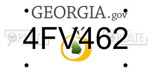 4FV462 Georgia License Plate
