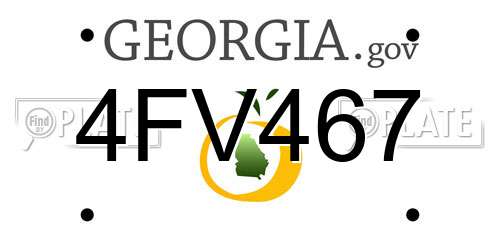 4FV467 Georgia License Plate