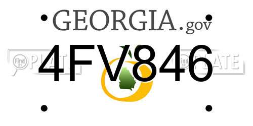 4FV846 Georgia License Plate