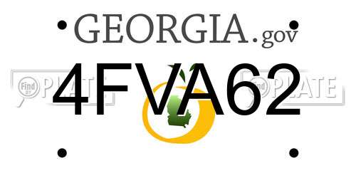 4FVA62 Georgia License Plate
