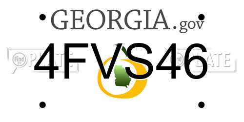 4FVS46 Georgia License Plate