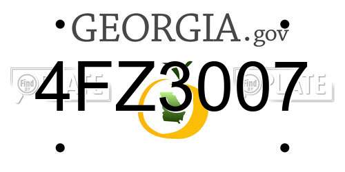 4FZ3007 Georgia License Plate
