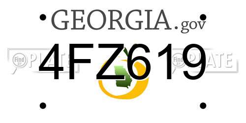 4FZ619 Georgia License Plate