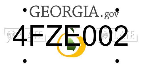 4FZE002 Georgia License Plate
