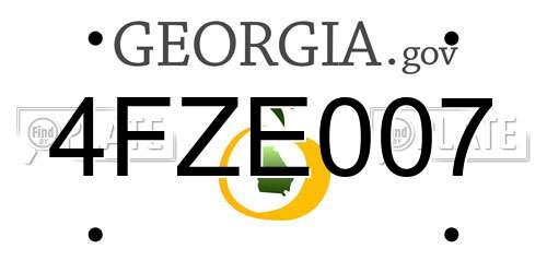 4FZE007 Georgia License Plate