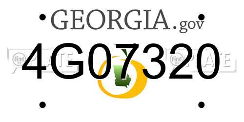 4G07320 Georgia License Plate