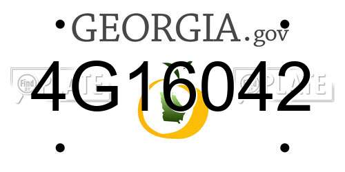 4G16042 Georgia License Plate