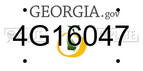 4G16047 Georgia License Plate