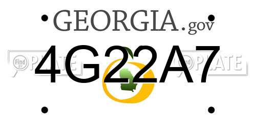 4G22A7 Georgia License Plate