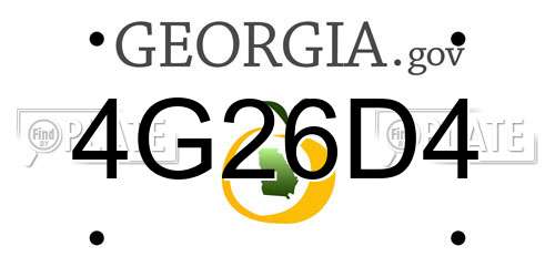 4G26D4 Georgia License Plate
