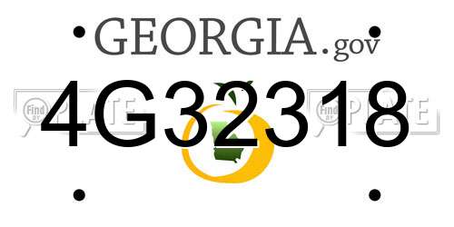 4G32318 Georgia License Plate