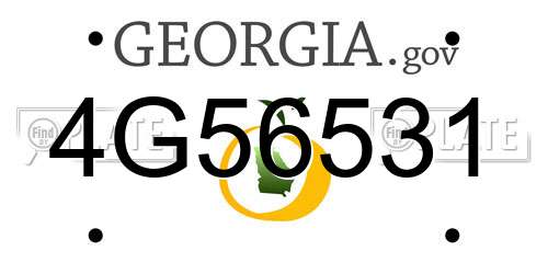 4G56531 Georgia License Plate