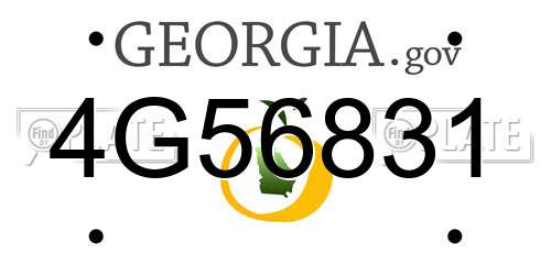 4G56831 Georgia License Plate