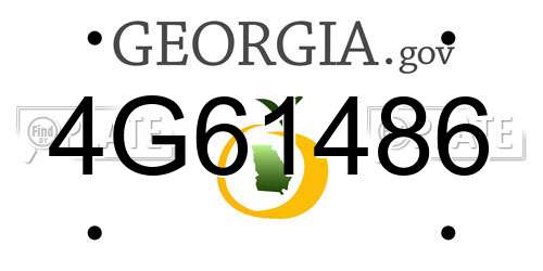 4G61486 Georgia License Plate