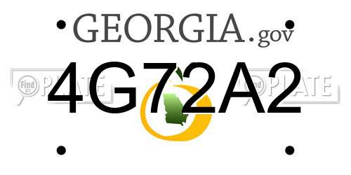 4G72A2 Georgia License Plate