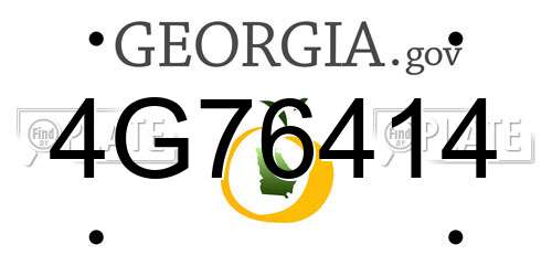 4G76414 Georgia License Plate