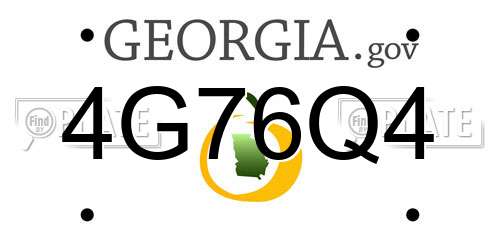 4G76Q4 Georgia License Plate