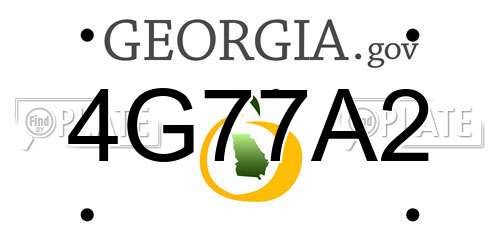 4G77A2 Georgia License Plate