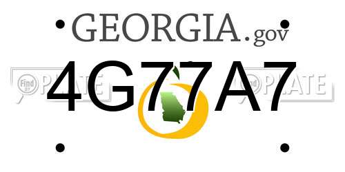 4G77A7 Georgia License Plate