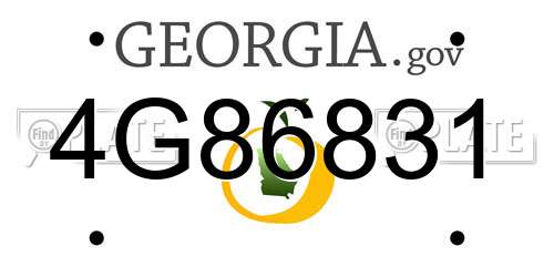 4G86831 Georgia License Plate