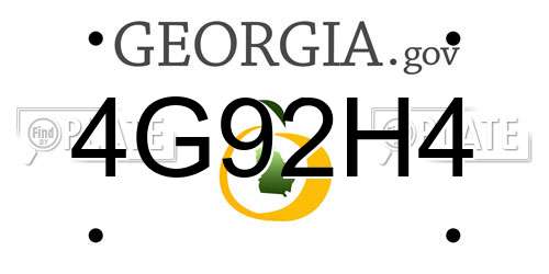 4G92H4 Georgia License Plate
