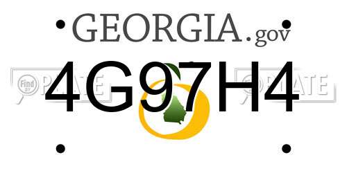 4G97H4 Georgia License Plate