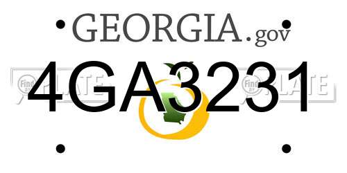4GA3231 Georgia License Plate