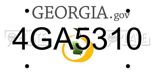 4GA5310 Georgia License Plate