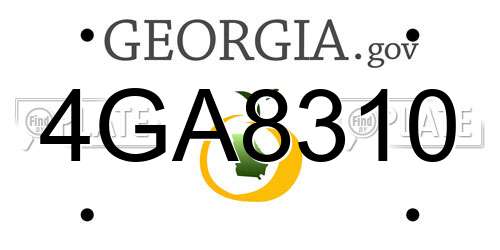 4GA8310 Georgia License Plate