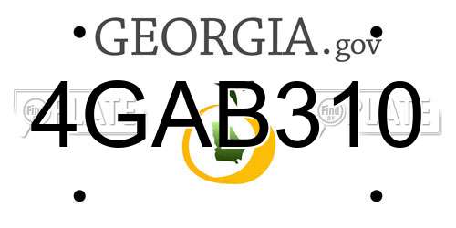 4GAB310 Georgia License Plate