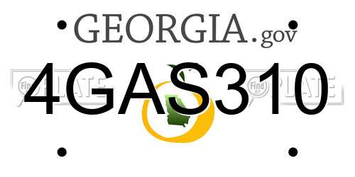 4GAS310 Georgia License Plate