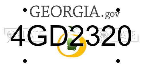 4GD2320 Georgia License Plate