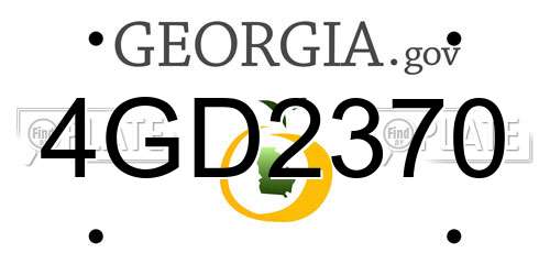 4GD2370 Georgia License Plate