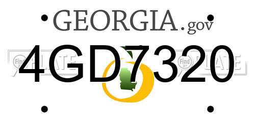 4GD7320 Georgia License Plate
