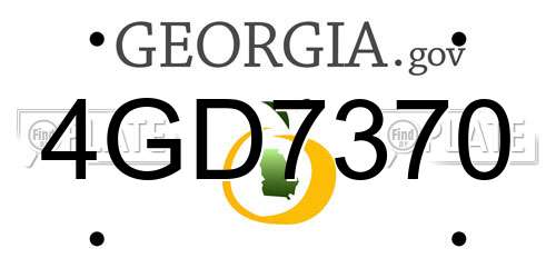 4GD7370 Georgia License Plate