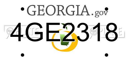 4GE2318 Georgia License Plate