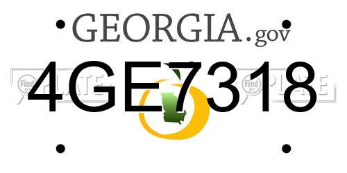 4GE7318 Georgia License Plate