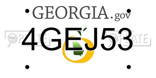 4GEJ53 Georgia License Plate