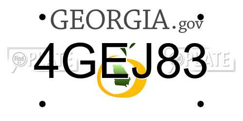 4GEJ83 Georgia License Plate