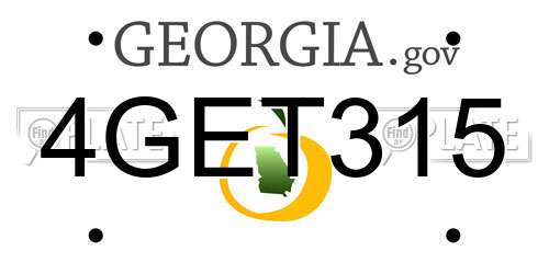 4GET315 Georgia License Plate